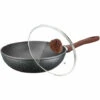 Peterhof PH-25325-28 : Wok De Revêtement En Marbre De 28 Cm Avec Couvercle En Verre