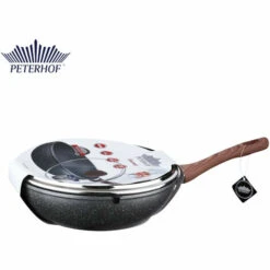 Peterhof PH-25325-28 : Wok De Revêtement En Marbre De 28 Cm Avec Couvercle En Verre -Accessoires de barbecue Soldes 42871039 3
