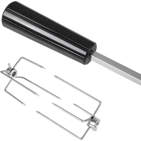 FEMOR 107CM BBQ Tournebroche Avec Moteur 4W 220-240V 50Hz Électrique Automatique Rotatif En Acier Inoxydable Pour Grill Barbecue, Certification CE, LFGB, Argent 4 FEMOR 107CM BBQ Tournebroche Avec Moteur 4W 220-240V 50Hz Électrique Automatique Rotatif En Acier Inoxydable Pour Grill Barbecue, Certification CE, LFGB, Argent – Image 4