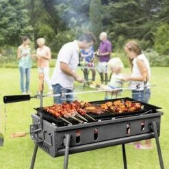 FEMOR 107CM BBQ Tournebroche Avec Moteur 4W 220-240V 50Hz Électrique Automatique Rotatif En Acier Inoxydable Pour Grill Barbecue, Certification CE, LFGB, Argent 9 FEMOR 107CM BBQ Tournebroche Avec Moteur 4W 220-240V 50Hz Électrique Automatique Rotatif En Acier Inoxydable Pour Grill Barbecue, Certification CE, LFGB, Argent -Accessoires de barbecue Soldes 43430234 5