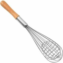 Kueatily Fouet De Cuisine à Main Fouet Patisserie En INOX Avec Manche De Bois