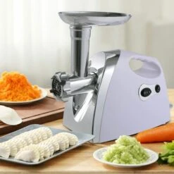 COSTWAY Hachoir à Viande Electrique Machine à Saucisses 1200W Inox Avec 3 Embouts, Classe énergétique A+ -Accessoires de barbecue Soldes 44776410 3