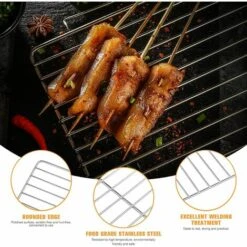 Grill Rack Grille En Acier Inoxydable Grille De Barbecue En Acier Inoxydable 44.5*29.5cm Fontainebleau Argent -Accessoires de barbecue Soldes 44811845 4