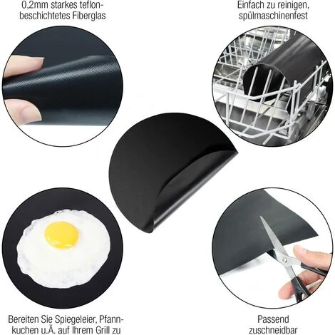 Tapis De Cuisson Barbecue Teflon Feuille De Cuisson Anti-adhésive Pour Barbecue, Grill Et Four 24cm Fontainebleau 3Pcs 2 Tapis De Cuisson Barbecue Teflon Feuille De Cuisson Anti-adhésive Pour Barbecue, Grill Et Four 24cm Fontainebleau 3Pcs – Image 2