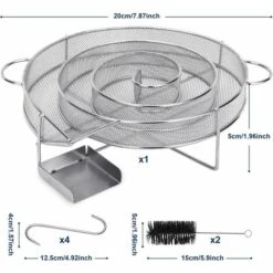 ALMI Générateur De Fumée Froide, Spirale En Acier Inoxydable Fumoir à Froid Pour Gril Bouilloire Fumeur BBQ Boîte De Fumoir De Granule Fumage Viande Poisson Avec 2 Brosse Nettoyage Et 4 Crochet -Accessoires de barbecue Soldes 45523327 5