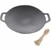 CLS Wok En Fonte Friture Cuisson Gril Rond Plateau De Cuisson Barbecue Gril En Plein Air Pique-Nique Outil De Cuisson Dispositif De Cuisson Pour Le Camping, Ensemble B