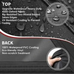 ALMI Housse Barbecue. Housse Bârbecue Gaz Bache De Protection BBQ Couverture 420D Tissu Oxford Étanche Résistant Aux UV Et Aux Larmes. Pour Weber. Holland. Jennair Etc(147x 61x122cm) -Accessoires de barbecue Soldes 45720001 3