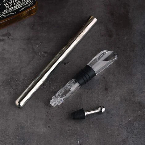 Velaze Refroidisseur De Vin En Acier Inoxydable, AVec Bec Verseur, Bouchon De Bouteille, Décantaeur, Tire-Bouchon, Fonctions 3 En 1 Idéal Pour Champagne, Whisky Et Vin Rouge 4 Velaze Refroidisseur De Vin En Acier Inoxydable, AVec Bec Verseur, Bouchon De Bouteille, Décantaeur, Tire-Bouchon, Fonctions 3 En 1 Idéal Pour Champagne, Whisky Et Vin Rouge â Image 4
