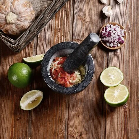 Velaze Mortier Et Pilon Cuisine En Marbre, Pierre Naturelle, Broyeur à Epices Solide Et Durable, Diamètre De 13cm, Emsemble De Mortier, Anthracite 3 Velaze Mortier Et Pilon Cuisine En Marbre, Pierre Naturelle, Broyeur à Epices Solide Et Durable, Diamètre De 13cm, Emsemble De Mortier, Anthracite – Image 3