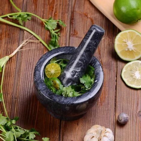 Velaze Mortier Et Pilon Cuisine En Marbre, Pierre Naturelle, Broyeur à Epices Solide Et Durable, Diamètre De 13cm, Emsemble De Mortier, Anthracite 4 Velaze Mortier Et Pilon Cuisine En Marbre, Pierre Naturelle, Broyeur à Epices Solide Et Durable, Diamètre De 13cm, Emsemble De Mortier, Anthracite – Image 4