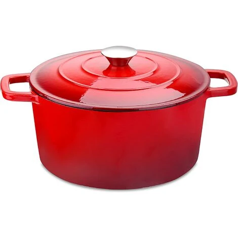 Velaze Cocotte En Fonte, Casserole Faitout Fonte Émaillée, ReVêtement Antiadhésif, Marmite En Fonte AVec CouVercle Bon Scellement, Diamètre De 25cm, Tous Feux Dont Induction, Pot à Soupe En Fonte - 5L 1 Velaze Cocotte En Fonte, Casserole Faitout Fonte Émaillée, ReVêtement Antiadhésif, Marmite En Fonte AVec CouVercle Bon Scellement, Diamètre De 25cm, Tous Feux Dont Induction, Pot à Soupe En Fonte - 5L