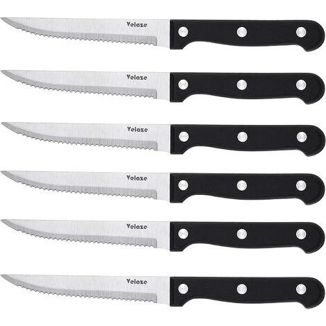 Velaze Couteau à Steak Couteaux De Table De 6 Pièces, Lames En Acier Inoxydable, Couteaux à Filet Couteaux De Cuisine ConVient Tous Plats De Viande - 6 Pièces 1 Velaze Couteau à Steak Couteaux De Table De 6 Pièces, Lames En Acier Inoxydable, Couteaux à Filet Couteaux De Cuisine ConVient Tous Plats De Viande - 6 Pièces
