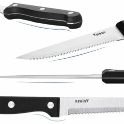 Velaze Couteau à Steak Couteaux De Table De 6 Pièces, Lames En Acier Inoxydable, Couteaux à Filet Couteaux De Cuisine ConVient Tous Plats De Viande - 6 Pièces 7 Velaze Couteau à Steak Couteaux De Table De 6 Pièces, Lames En Acier Inoxydable, Couteaux à Filet Couteaux De Cuisine ConVient Tous Plats De Viande - 6 Pièces -Accessoires de barbecue Soldes 45733006 3