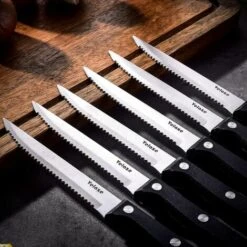 Velaze Couteau à Steak Couteaux De Table De 6 Pièces, Lames En Acier Inoxydable, Couteaux à Filet Couteaux De Cuisine ConVient Tous Plats De Viande - 6 Pièces 8 Velaze Couteau à Steak Couteaux De Table De 6 Pièces, Lames En Acier Inoxydable, Couteaux à Filet Couteaux De Cuisine ConVient Tous Plats De Viande - 6 Pièces -Accessoires de barbecue Soldes 45733006 4