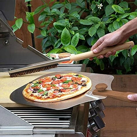 TINOR Brosse Pour Four À Pizza Brosse À Pizza En Bois Accessoires Pour Four À Pizza,Brosse De Nettoyage Pour Four À Pizza Avec Brosse À Pizza À Long Manche En Bois Accessoires 4 TINOR Brosse Pour Four À Pizza Brosse À Pizza En Bois Accessoires Pour Four À Pizza,Brosse De Nettoyage Pour Four À Pizza Avec Brosse À Pizza À Long Manche En Bois Accessoires â Image 4