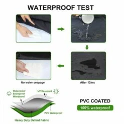 DENUOTOP Bache Table De Jardin Ronde Housse Pour Table De Jardin Imperméable Anti-UV Oxford Robuste Protection Table Extérieur 188*84cm -Accessoires de barbecue Soldes 46252177 3