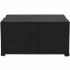DENUOTOP Noir Housse De Table Jardin Rectangulaire Housse Salon De Jardin Imperméable, 420D Anti-UV Housse De Protection Salon Bache Table Exterieur Avec PoignéE De Transport Et FenêTre De Ventilation—190*135*90CM