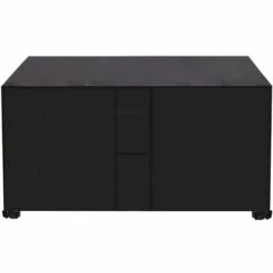 DENUOTOP Noir Housse De Table Jardin Rectangulaire Housse Salon De Jardin Imperméable, 420D Anti-UV Housse De Protection Salon Bache Table Exterieur Avec PoignéE De Transport Et FenêTre De Ventilation—190*135*90CM