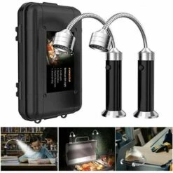 Lampe Pour Barbecue Lot De 2 Lumières LED De Gril BBQ Avec Base Magnétique Rotation à 360 Degrés Flexible Réglable Pour Barbecue, Camping, Fête, Extérieur-A GrooFoo