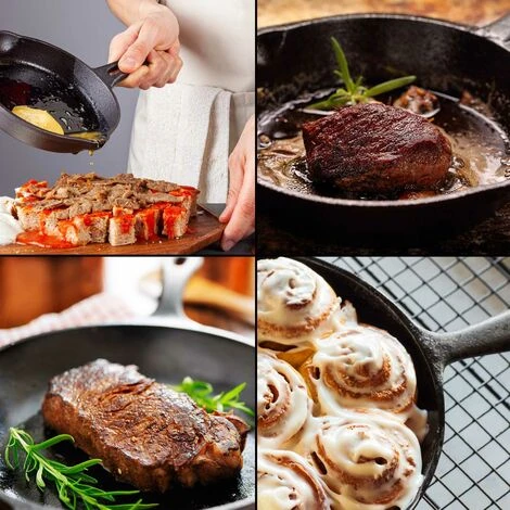 WILTEC Poêle En Fonte Feu De Bois Ø25cm Poignée Tous Types Cuisinière Outdoor Extérieure Effet Antiadhésif 2 WILTEC Poêle En Fonte Feu De Bois Ø25cm Poignée Tous Types Cuisinière Outdoor Extérieure Effet Antiadhésif – Image 2