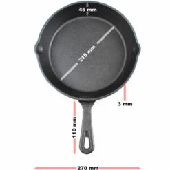 WILTEC Poêle En Fonte Feu De Bois Ø25cm Poignée Tous Types Cuisinière Outdoor Extérieure Effet Antiadhésif 9 WILTEC Poêle En Fonte Feu De Bois Ø25cm Poignée Tous Types Cuisinière Outdoor Extérieure Effet Antiadhésif -Accessoires de barbecue Soldes 46520121 5