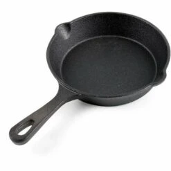 WILTEC Poêle En Fonte Feu De Bois Ø16cm Poignée Tous Types Cuisinière Outdoor Extérieure Effet Antiadhésif