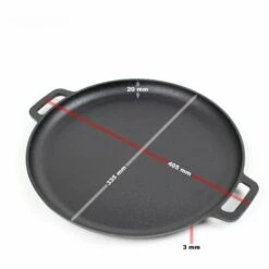 WILTEC Poêle En Fonte Feu De Bois Ø35cm Tous Types Cuisinière Outdoor Extérieure Effet Antiadhésif -Accessoires de barbecue Soldes 46520135 5