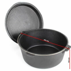 WILTEC Dutch Oven Marmite 10L Dessous-plat Lève-couvercle Fait-tout Fonte Pot Cuisson Feu Camp Camping -Accessoires de barbecue Soldes 46681947 5