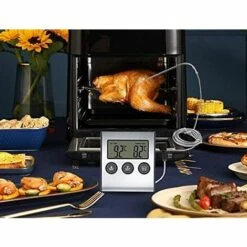 ELLE Thermomètre BBQ - Thermomètre BBQ Sonde De Cuisson Des Aliments Pour Viande Thermomètre Avec Minuterie Outil De Mesure De La Température -Accessoires de barbecue Soldes 46749409 5