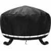 TINOR Housse De Protection Pour BraséRos Barbecue ImperméAble Rond,Coupe-Vent, RéSistant Aux UV, RéSistant à La DéChirure,Tissu Oxford 600D Housse Pour Foyer Barbecue,Housses Pour BraséRos (ø77x31cm)-Noir