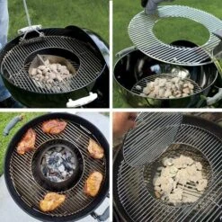 GFTIME Ø 54,5cm 8835 Barbecue Grille De Cuisson Pour Grilles à Charbon Weber Ø 57CM, Grilles De Cuisson Remplacement à Charnière Pour Gourmet BBQ System, Wok Et Grille à Brûler -Accessoires de barbecue Soldes 47364281 4