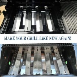 GFTIME 30cm à 53cm Plaque Chauffante Universelle Réglable Pièce Pour La Plupart Des Modèles De Gril à Gaz, Pièce De Rechange Universelle Pour Gril à Gaz Plaque De Diffuseur De Chaleur En Acier Inoxydable, Paquet De 5 -Accessoires de barbecue Soldes 47364286 5