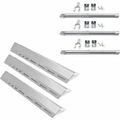 GFTIME Replacement Tubular Burner Insulation Kit 3 Tunable Stainless Steel Burners With 3 Hot Plate Grid Components For Fireplus Fire Mountain Campingaz Cosmogrill And Other Grid Models