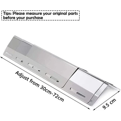 GFTIME 30 à 72CM Réglable Plaque Chauffante En Acier Inoxydable Pour Charbroil, Brinkmann, Weber, Outback, Enders, Taino, Landmann, Universel Diffuseur Chaleur Pièces De Rechange, Pour La Plupart Des Barbecues à Gaz Grill 2 GFTIME 30 à 72CM Réglable Plaque Chauffante En Acier Inoxydable Pour Charbroil, Brinkmann, Weber, Outback, Enders, Taino, Landmann, Universel Diffuseur Chaleur Pièces De Rechange, Pour La Plupart Des Barbecues à Gaz Grill – Image 2