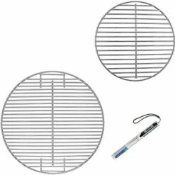 GFTIME 7432 7440 Grille De Cuisson Et Grille à Charbon Pour Grils à Charbon Weber 47 Cm, Weber One-Touch, Bar-B-Kettle, Smokey Mountain Cooker Smoker, Jumbo Joe, Original Kettle, Avec 1 Thermomètre