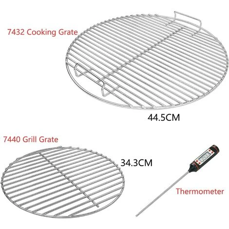 GFTIME 7432 7440 Grille De Cuisson Et Grille à Charbon Pour Grils à Charbon Weber 47 Cm, Weber One-Touch, Bar-B-Kettle, Smokey Mountain Cooker Smoker, Jumbo Joe, Original Kettle, Avec 1 Thermomètre 2 GFTIME 7432 7440 Grille De Cuisson Et Grille à Charbon Pour Grils à Charbon Weber 47 Cm, Weber One-Touch, Bar-B-Kettle, Smokey Mountain Cooker Smoker, Jumbo Joe, Original Kettle, Avec 1 Thermomètre – Image 2