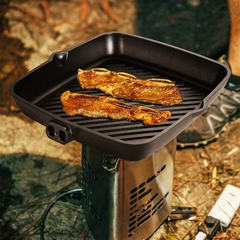 MVPOWER Poêle à Grill 28 X 28 Cm Induction, Poêle à Steak Avec Poignée Amovible, Poêle à Revêtement Antiadhésif, Sans PFOA, Pour Tous Types De Plaques, Noir 2 MVPOWER Poêle à Grill 28 X 28 Cm Induction, Poêle à Steak Avec Poignée Amovible, Poêle à Revêtement Antiadhésif, Sans PFOA, Pour Tous Types De Plaques, Noir – Image 2