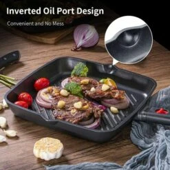 MVPOWER Poêle à Grill 28 X 28 Cm Induction, Poêle à Steak Avec Poignée Amovible, Poêle à Revêtement Antiadhésif, Sans PFOA, Pour Tous Types De Plaques, Noir 7 MVPOWER Poêle à Grill 28 X 28 Cm Induction, Poêle à Steak Avec Poignée Amovible, Poêle à Revêtement Antiadhésif, Sans PFOA, Pour Tous Types De Plaques, Noir -Accessoires de barbecue Soldes 47497399 3