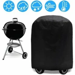 Housse Barbecue Bâche De Protection BBQ Couverture De Gril Anti-UV/Anti-l'eau/Anti-l'humidité Imperméable Extérieur Barbecue Grill Noir Pour Weber, Holland, Triomphe-70 X 70cm -Accessoires de barbecue Soldes 47852494 3