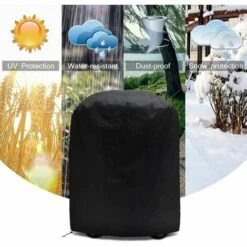 Housse Barbecue Bâche De Protection BBQ Couverture De Gril Anti-UV/Anti-l'eau/Anti-l'humidité Imperméable Extérieur Barbecue Grill Noir Pour Weber, Holland, Triomphe-70 X 70cm -Accessoires de barbecue Soldes 47852494 4