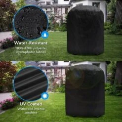 Housse Barbecue Bâche De Protection BBQ Couverture De Gril Anti-UV/Anti-l'eau/Anti-l'humidité Imperméable Extérieur Barbecue Grill Noir Pour Weber, Holland, Triomphe-70 X 70cm -Accessoires de barbecue Soldes 47852494 5