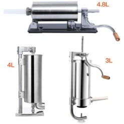 DAZHOM Poussoir �� Saucisses Viande 3.6 L Machine �� Saucisse Remplissage De Saucisse En Acier Inoxydable Avec 4 X Tubes -Accessoires de barbecue Soldes 47941190 5