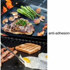 LONGZIMING Tapis De Cuisson Pour Barbecue 5 Pièces Feuille Cuisson Barbecue Tapis 40 X 33cm Anti-adhérent Et Réutilisable Pour Barbecue Électrique Gaz Et Charbon -Accessoires de barbecue Soldes 48157208 5