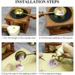 Kueatily Réchauffeur De Sceau De Cire, Chauffe-cire De Scellage Avec Cuillère De Fusion Et Bougie -Accessoires de barbecue Soldes 48328745 4