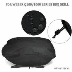 VERSAILLESFR Barbecue à Gaz BBQ Convient Housses Pour Barbecue Pour Weber Baby Q, Q100 Et Q1000 Grills à Gaz, Noir, Versailles 8 VERSAILLESFR Barbecue à Gaz BBQ Convient Housses Pour Barbecue Pour Weber Baby Q, Q100 Et Q1000 Grills à Gaz, Noir, Versailles -Accessoires de barbecue Soldes 48363827 4