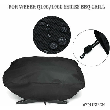 VERSAILLESFR Barbecue à Gaz BBQ Convient Housses Pour Barbecue Pour Weber Baby Q, Q100 Et Q1000 Grills à Gaz, Noir, Versailles 4 VERSAILLESFR Barbecue à Gaz BBQ Convient Housses Pour Barbecue Pour Weber Baby Q, Q100 Et Q1000 Grills à Gaz, Noir, Versailles – Image 4