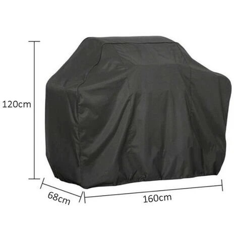 BRIXO Housse De Protection Barbecue 160 X 68 X 120 Cm Noire Doublée Rembourrée 2 BRIXO Housse De Protection Barbecue 160 X 68 X 120 Cm Noire Doublée Rembourrée – Image 2