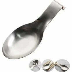 DKSFJKL Repose-cuillère En Acier Inoxydable Pour Comptoir De Cuisine, Accessoires De Cuisine, Spatule, Louche, Brosse (argent)