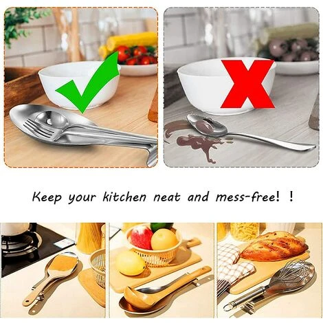 DKSFJKL Repose-cuillère En Acier Inoxydable Pour Comptoir De Cuisine, Accessoires De Cuisine, Spatule, Louche, Brosse (argent) 2 DKSFJKL Repose-cuillère En Acier Inoxydable Pour Comptoir De Cuisine, Accessoires De Cuisine, Spatule, Louche, Brosse (argent) â Image 2