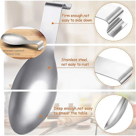 DKSFJKL Repose-cuillère En Acier Inoxydable Pour Comptoir De Cuisine, Accessoires De Cuisine, Spatule, Louche, Brosse (argent) 3 DKSFJKL Repose-cuillère En Acier Inoxydable Pour Comptoir De Cuisine, Accessoires De Cuisine, Spatule, Louche, Brosse (argent) â Image 3